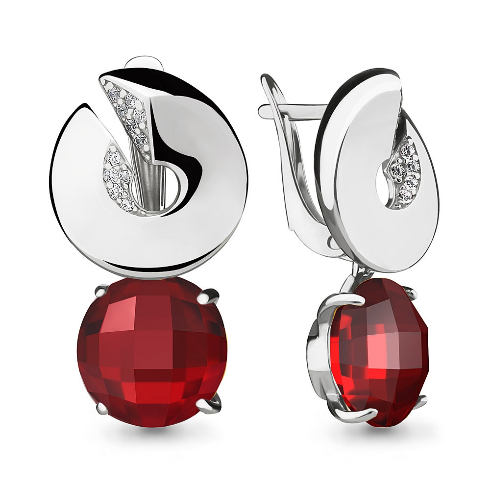 

Серьги из серебра с гранатом Aquamarine 4494385А_925_р, 4494385А_925_р