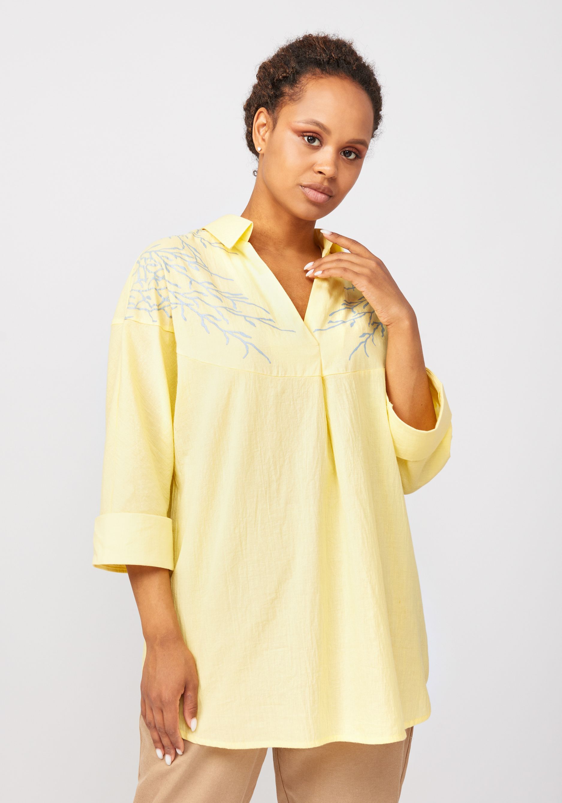 Блуза женская MIO IMPERATRICE 310659 желтая 54 RU