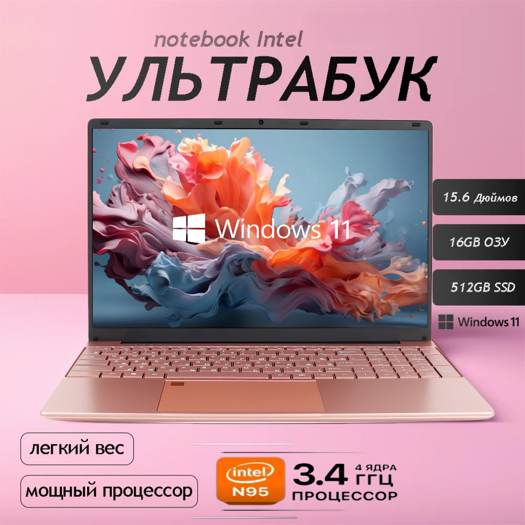 

Ноутбук WIXG N95 розовый (RAM 16 ГБ, SSD 256GБ, IPS Full HD 1920x1080), N95