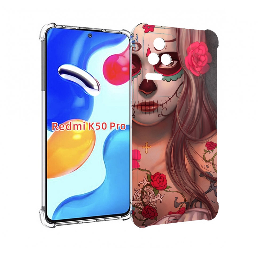 

Чехол MyPads девочка в рисунках для Xiaomi Redmi K50/K50 Pro, Прозрачный, Tocco