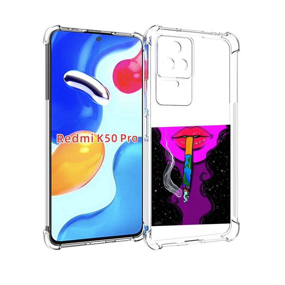 

Чехол MyPads девушка курит землю женский для Xiaomi Redmi K50/K50 Pro, Прозрачный, Tocco