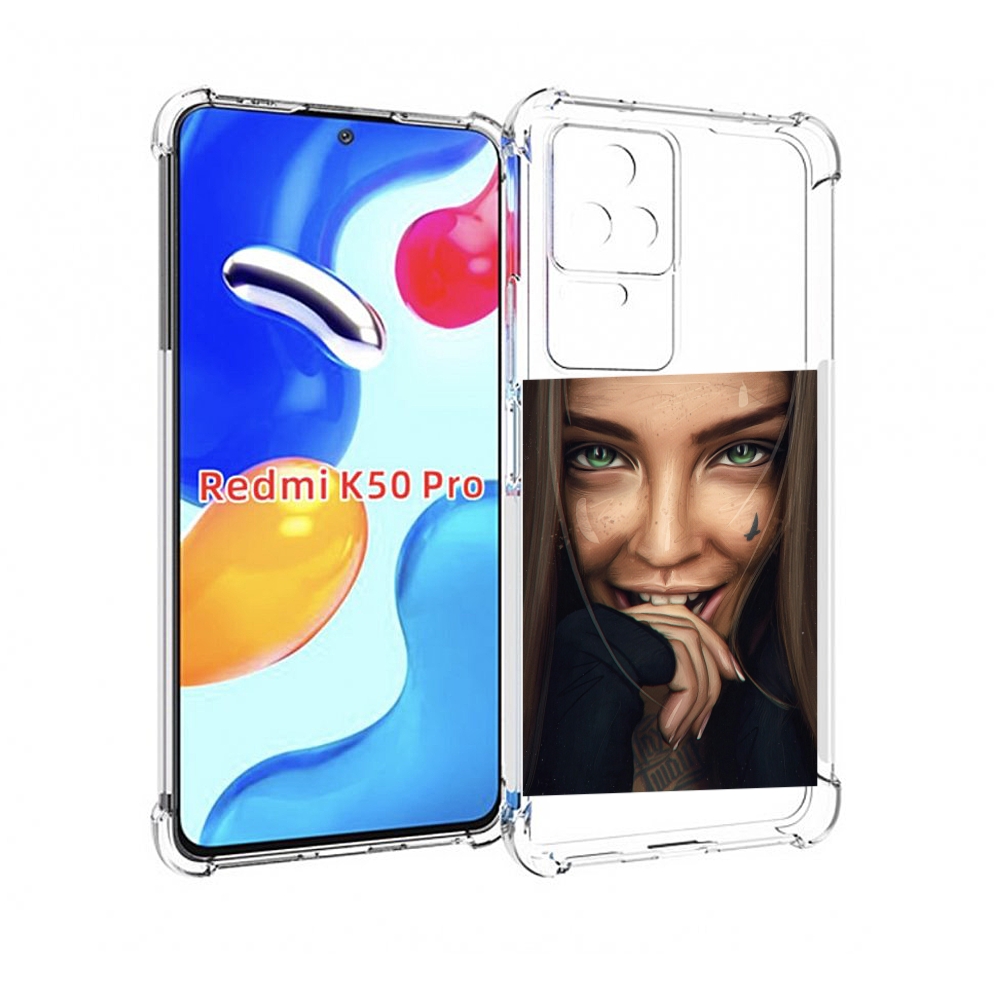 

Чехол MyPads девушка улыбается женский для Xiaomi Redmi K50/K50 Pro, Прозрачный, Tocco