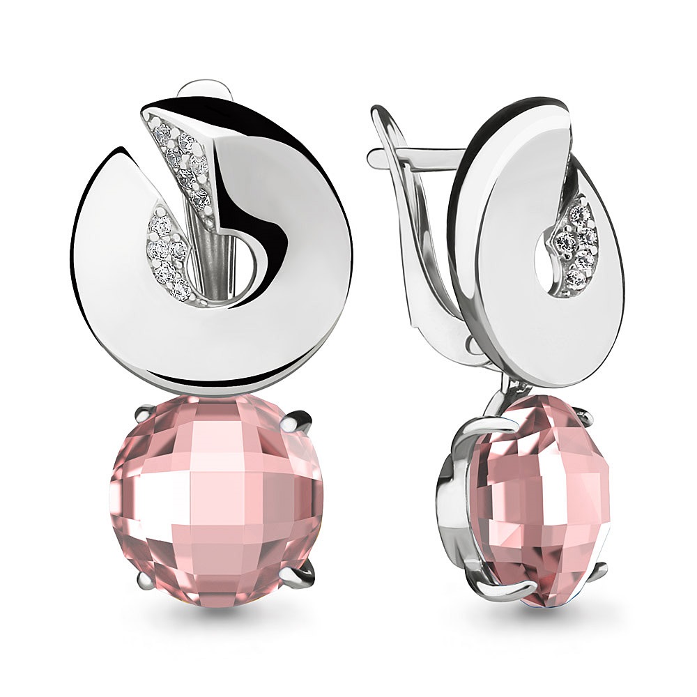 

Серьги из серебра с фианитом Aquamarine 4494390А_925_р, 4494390А_925_р