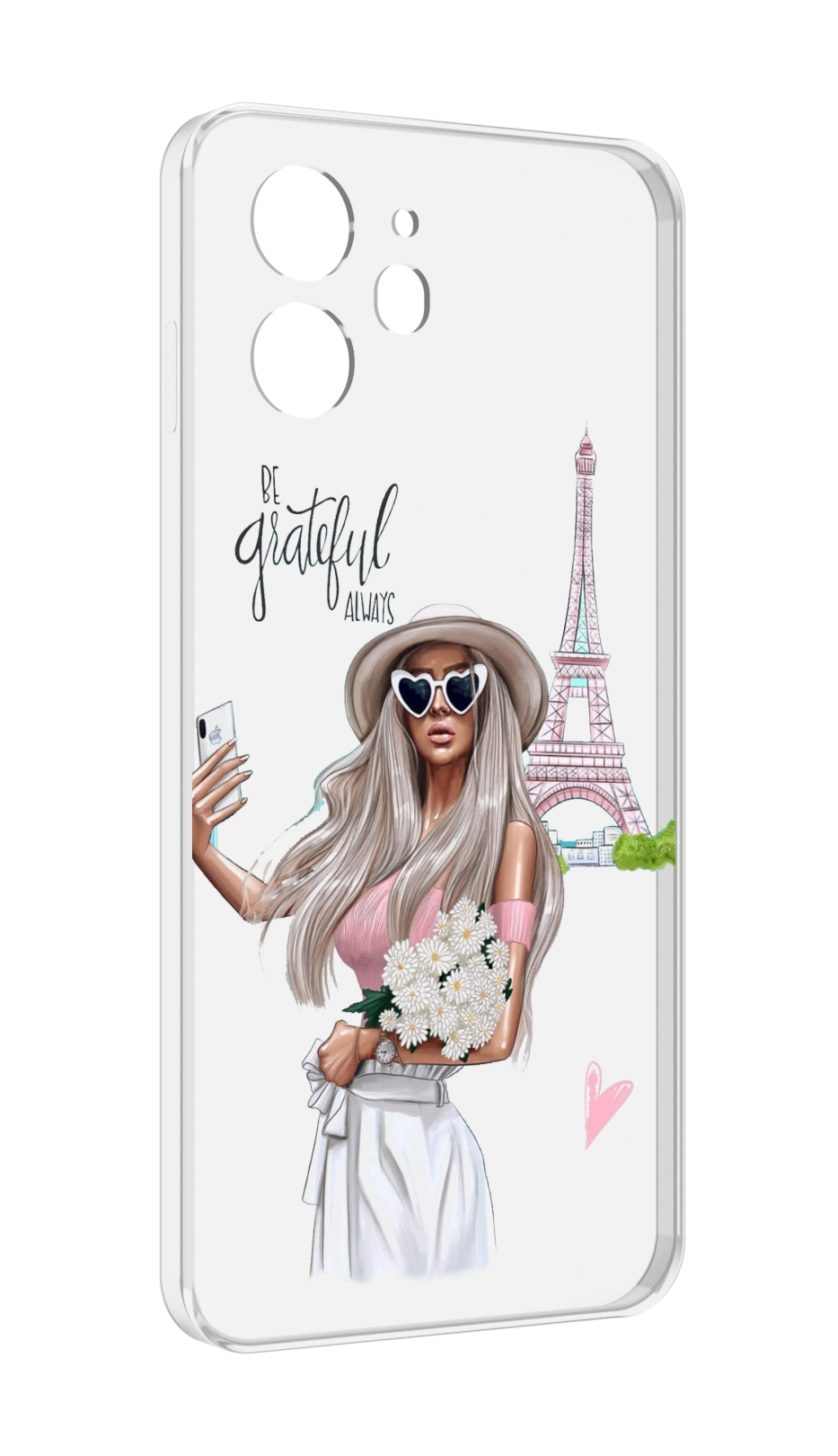Чехол MyPads Селфи-в-Париже женский для Oukitel C32 противоударный