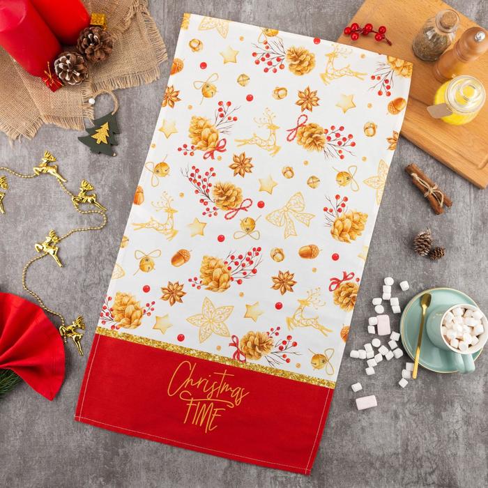 

Новогоднее полотенце "Этель" Golden Christmas 40х73 см, 100% хл, саржа 190 гр/м2