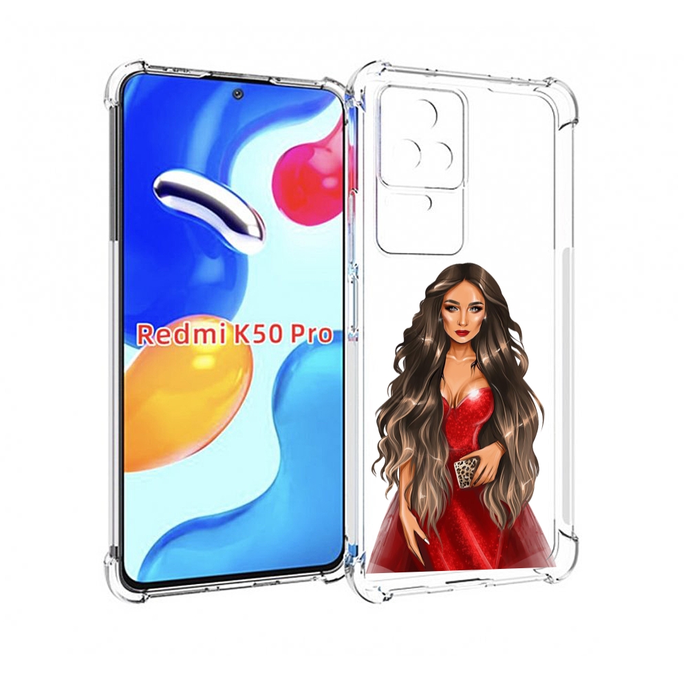 

Чехол MyPads девушка-в-вечернем-платье женский для Xiaomi Redmi K50/K50 Pro, Прозрачный, Tocco