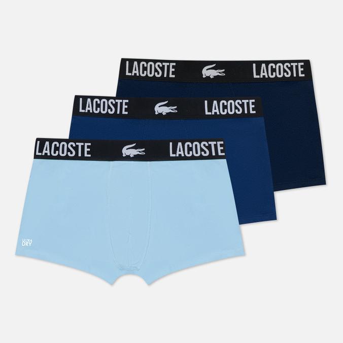 Комплект мужских трусов Lacoste Underwear 3-Pack Classic Trunk синий, Размер S