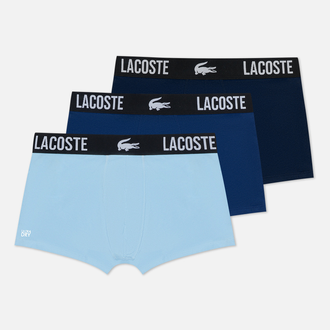 Комплект мужских трусов Lacoste Underwear 3-Pack Classic Trunk синий, Размер XL