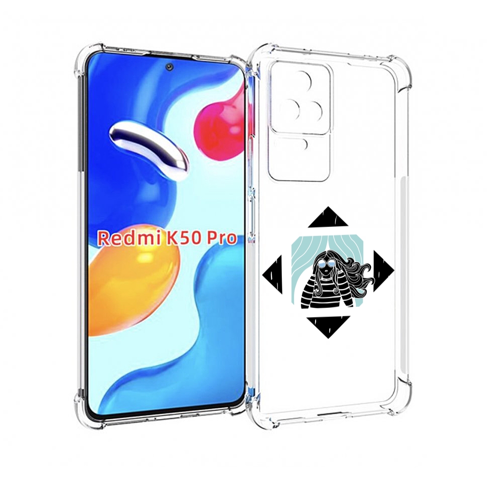 Чехол MyPads девушка-в-квадратике для Xiaomi Redmi K50/K50 Pro
