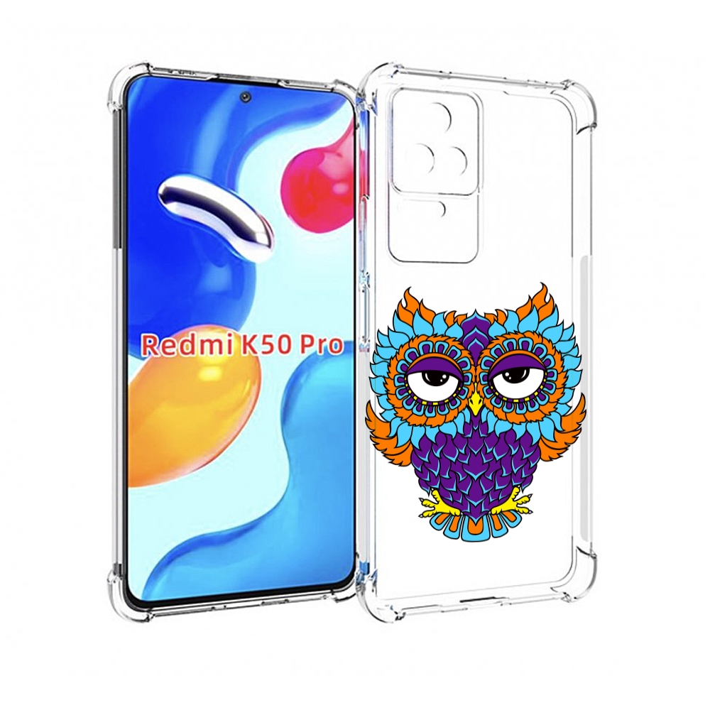 

Чехол MyPads Цветная сова для Xiaomi Redmi K50/K50 Pro, Прозрачный, Tocco