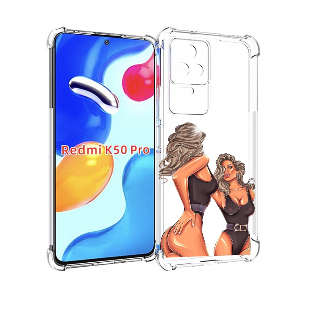 Чехол MyPads девушка-в-купальнике-черном женский для Xiaomi Redmi K50/K50 Pro