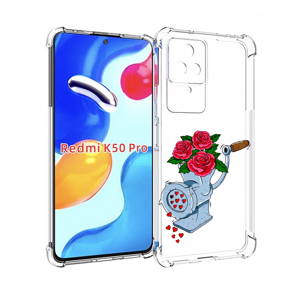 

Чехол MyPads Цветочные сердца для Xiaomi Redmi K50/K50 Pro, Прозрачный, Tocco