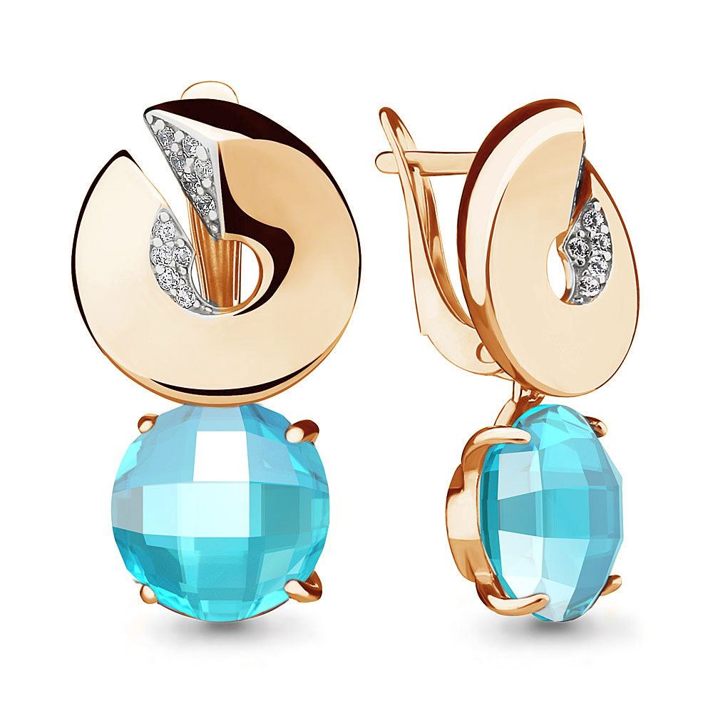 

Серьги из серебра с топазом Aquamarine 4494392А_925_з, 4494392А_925_з