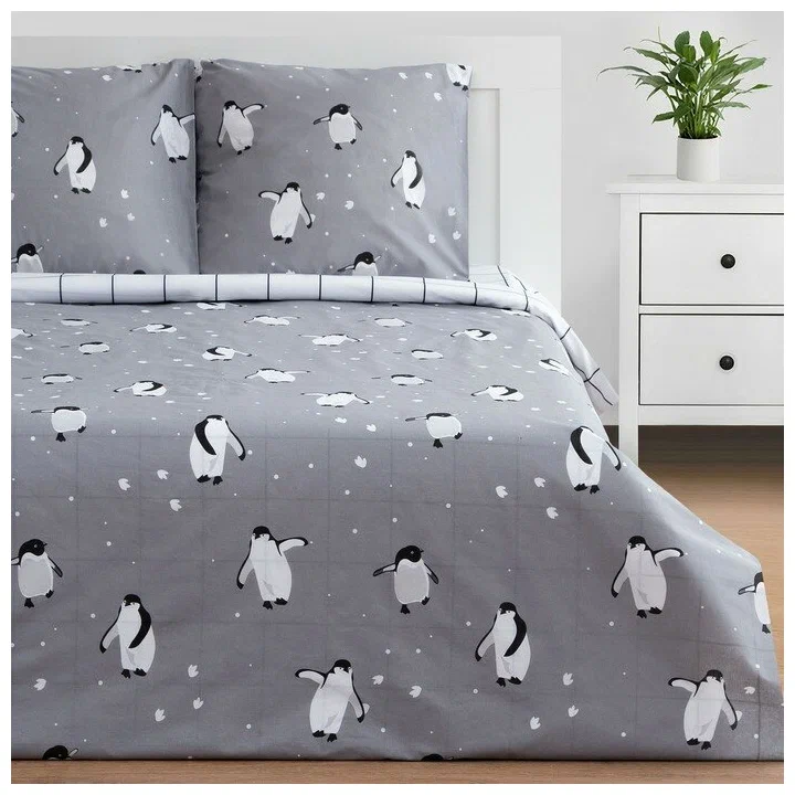 

Постельное белье Этель 1.5 сп «Пингвины» 143x215 см, 150x214 см, 70x70 см - 2 шт