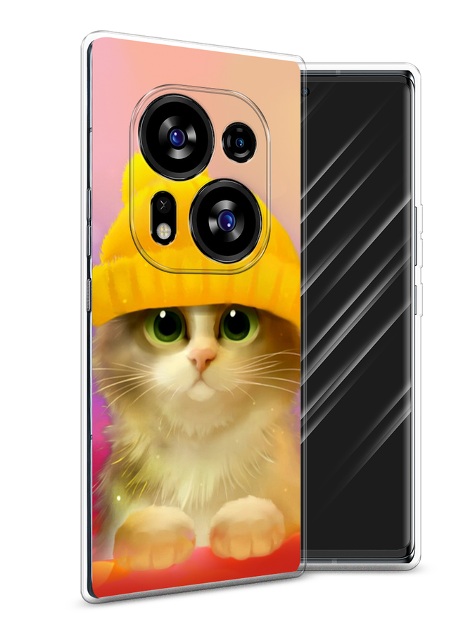 

Чехол Awog на Tecno Phantom X2/X2 Pro "Котенок в желтой шапке", Желтый, 303250-2