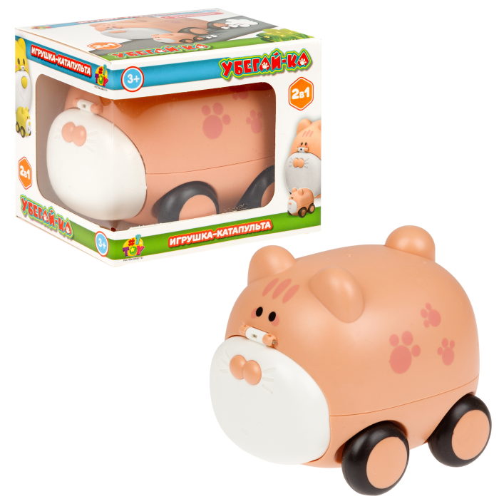 Кот игрушка-катапульта с детёнышем 1TOY УБЕГАЙ-КА 785₽