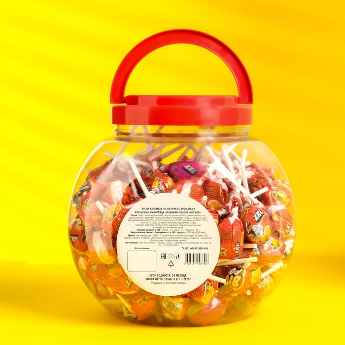 

Карамель леденцовая на палочке "Big pop" ассорти фруктовое, 17г