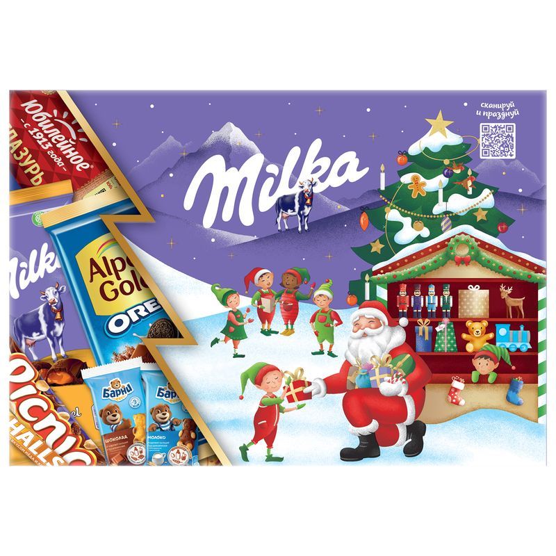 Сладкий подарочный набор Milka Большой новогодний микс 599 г