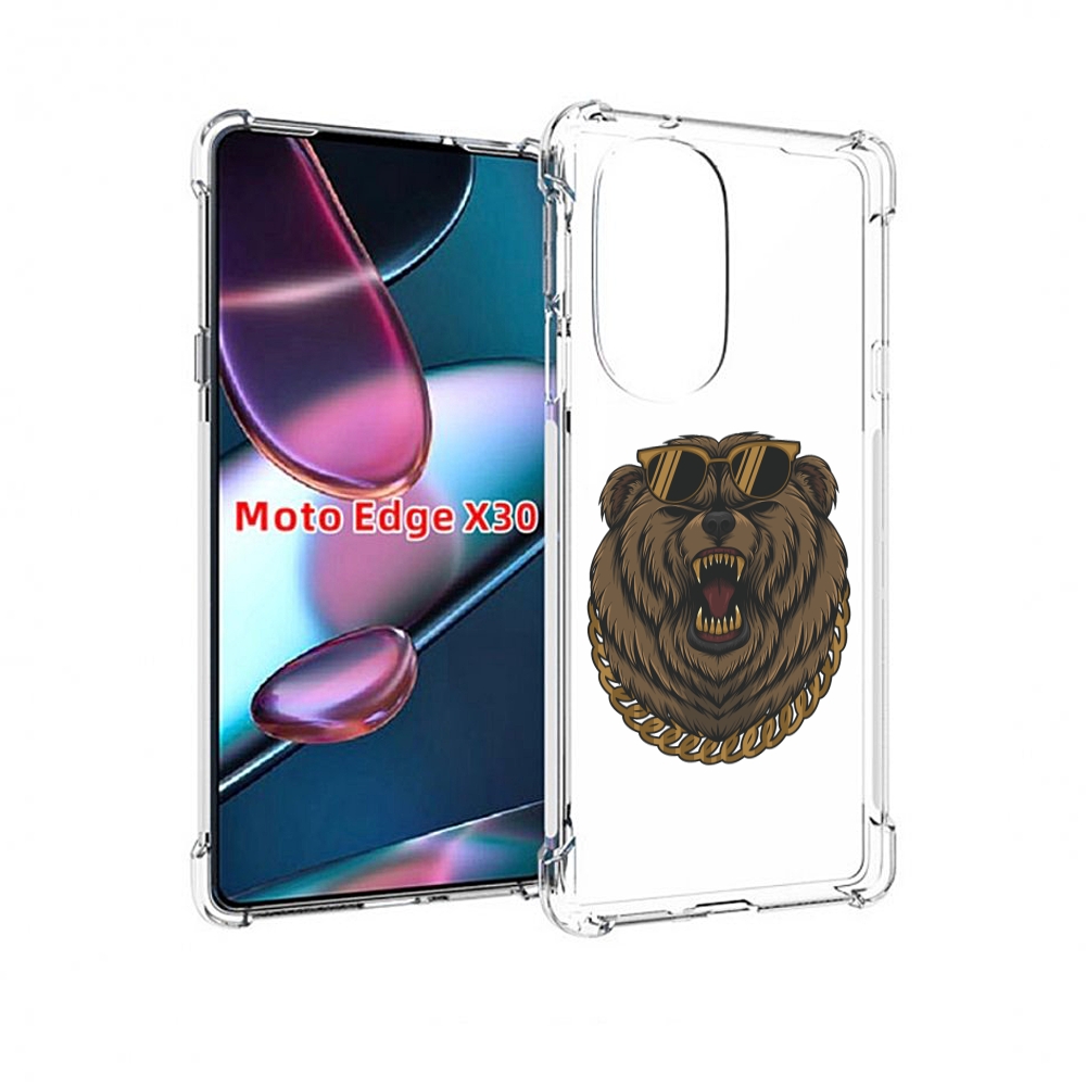 

Чехол MyPads Медведь-в-очках-2 для Motorola Moto Edge X30, Прозрачный, Tocco