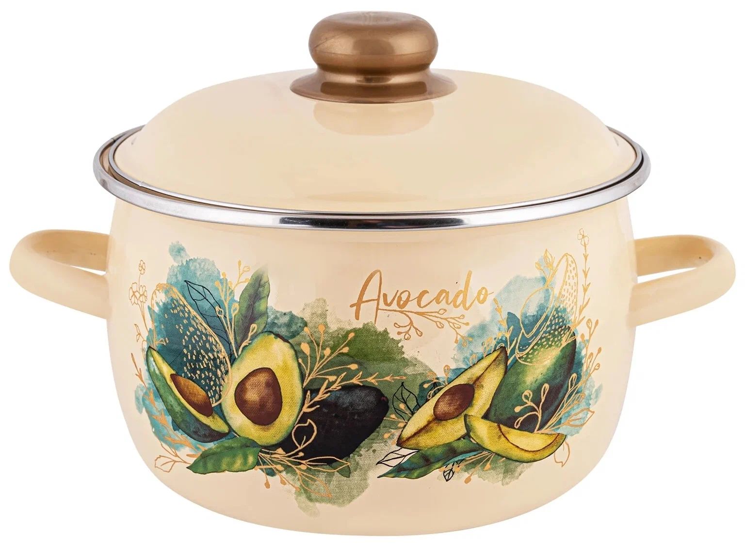 

Кастрюля эмал сфер Avocado 4,0л TM Appetite, Разноцветный, Avocado