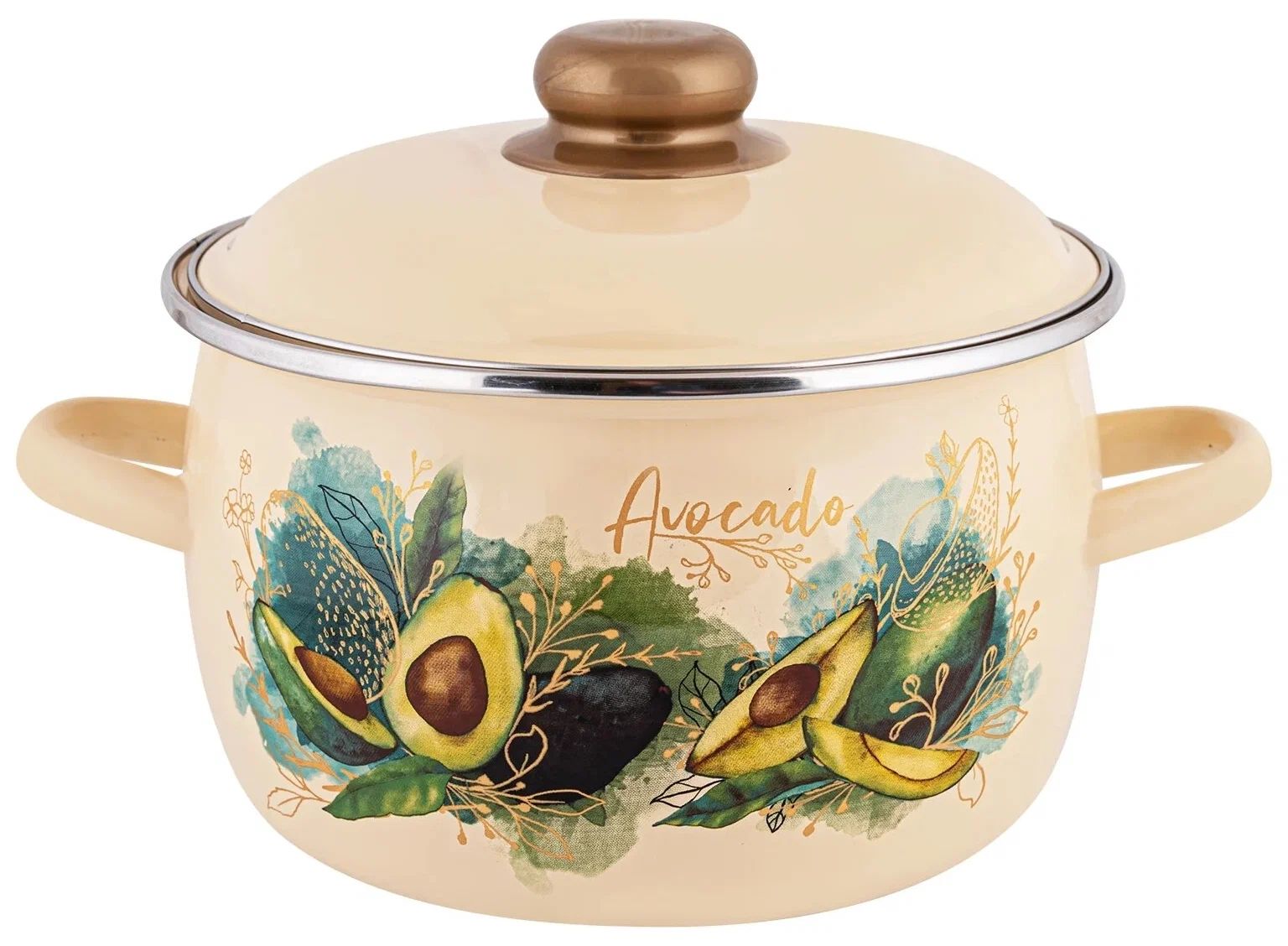 

Кастрюля эмал сфер Avocado 5,5л ТМ Appetite, Разноцветный, Avocado
