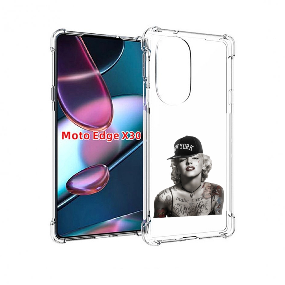 

Чехол MyPads Мерлин Монро с тату женский для Motorola Moto Edge X30, Прозрачный, Tocco