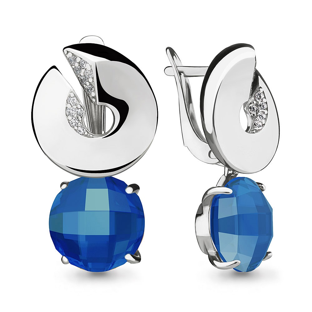 

Серьги из серебра с топазом Aquamarine 4494393А_925_р, 4494393А_925_р