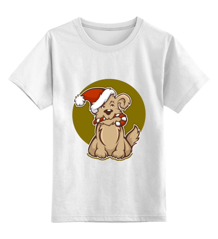 Детская футболка классическая унисекс Printio Новогодний пёсик