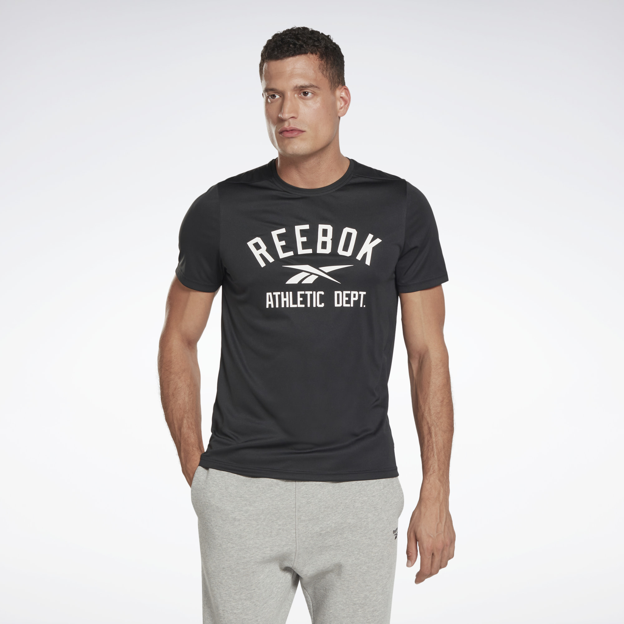 фото Футболка мужская reebok workout ready graphic t-shirt черная xs