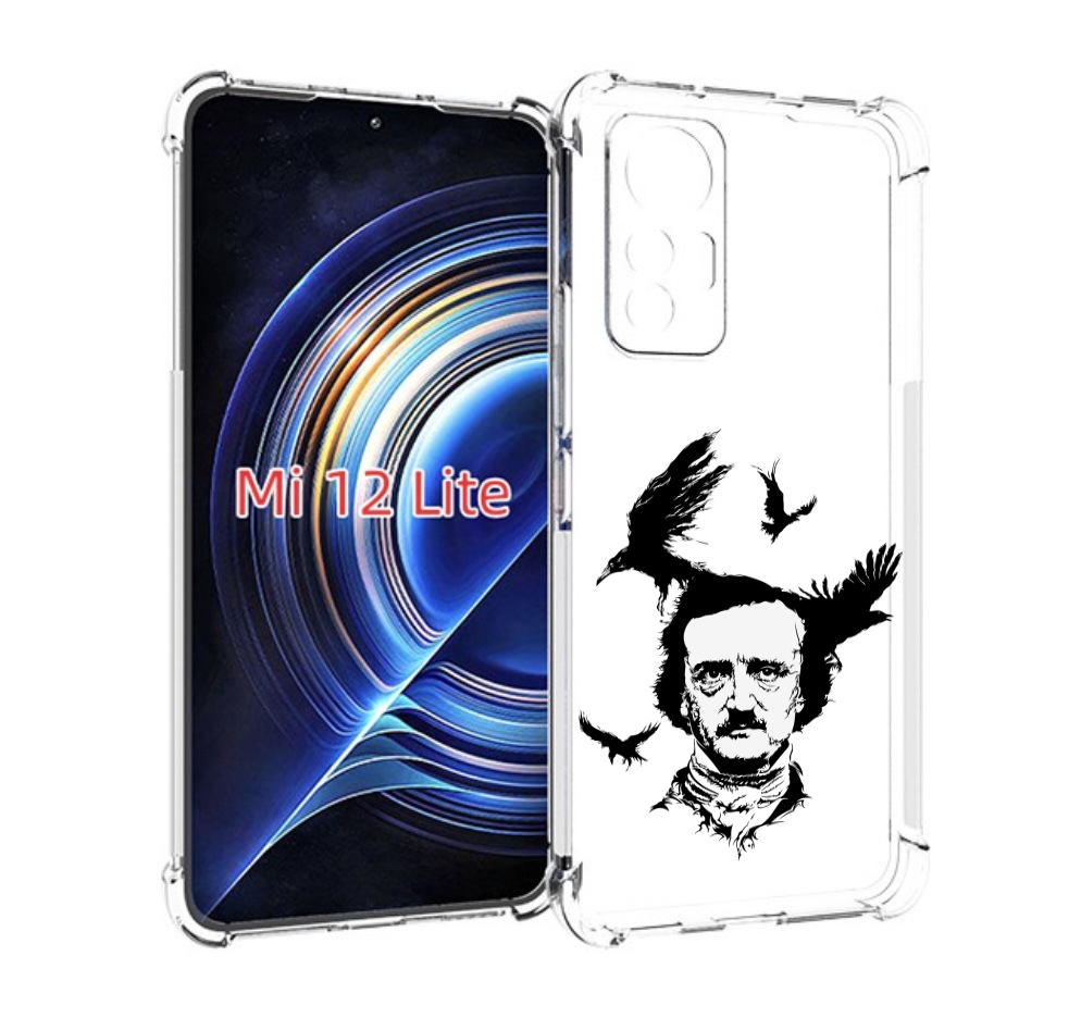 

Чехол MyPads Эдгар Аллан черно белый для Xiaomi 12 Lite, Прозрачный, Tocco