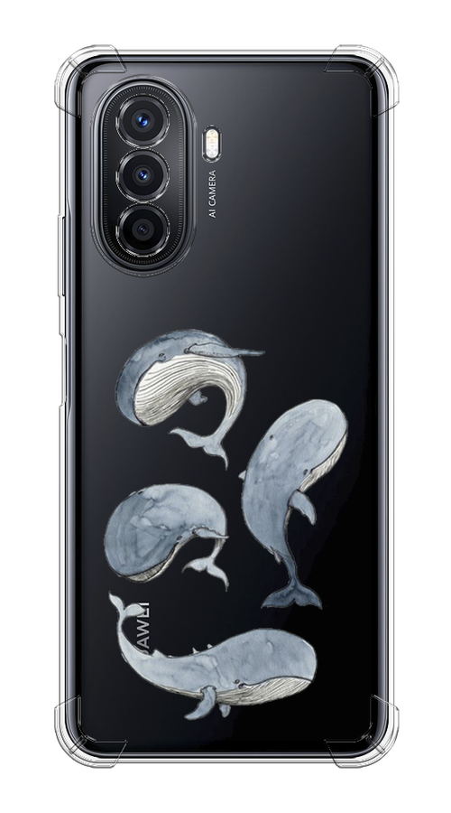 

Чехол Awog на Huawei Nova Y70/Y71 / Хуавей Нова Y70/Y71 "Киты", Белый;прозрачный;голубой, 6122951-1