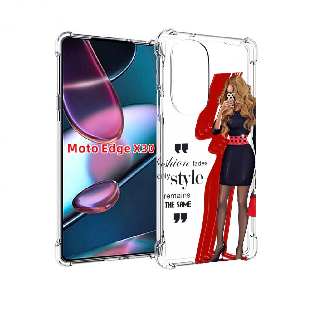 

Чехол MyPads Модная-девушка женский для Motorola Moto Edge X30, Прозрачный, Tocco