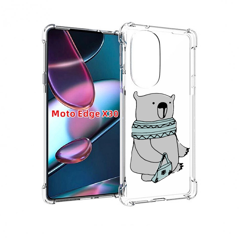 

Чехол MyPads Модный медведь для Motorola Moto Edge X30, Прозрачный, Tocco