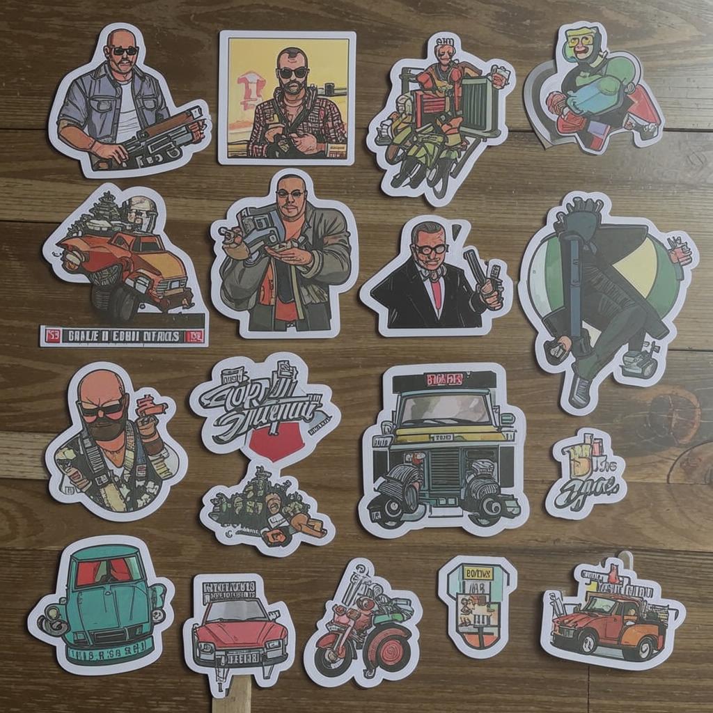 

Стикеры Grand Theft Auto ver 9, 17 штук, GTA ver 9