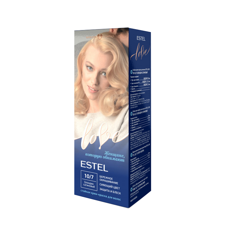 Стойкая краска для волос Estel Love т.10/7 Блондин сатиновый опора регулируемая or001ni тундра d 50 мм h 80 мм сатиновый никель