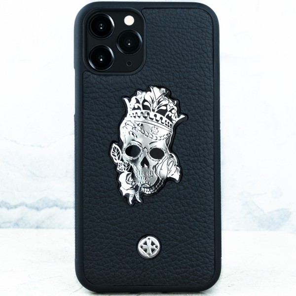 Чехол iPhone 14 Pro Max - Princess Calavera Black Leather - Euphoria HM Premium