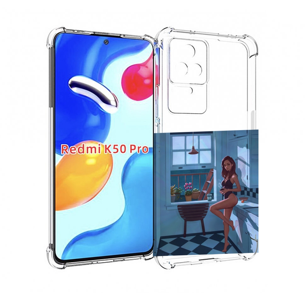 

Чехол MyPads девушка-на-кухне для Xiaomi Redmi K50 / K50 Pro, Прозрачный, Tocco