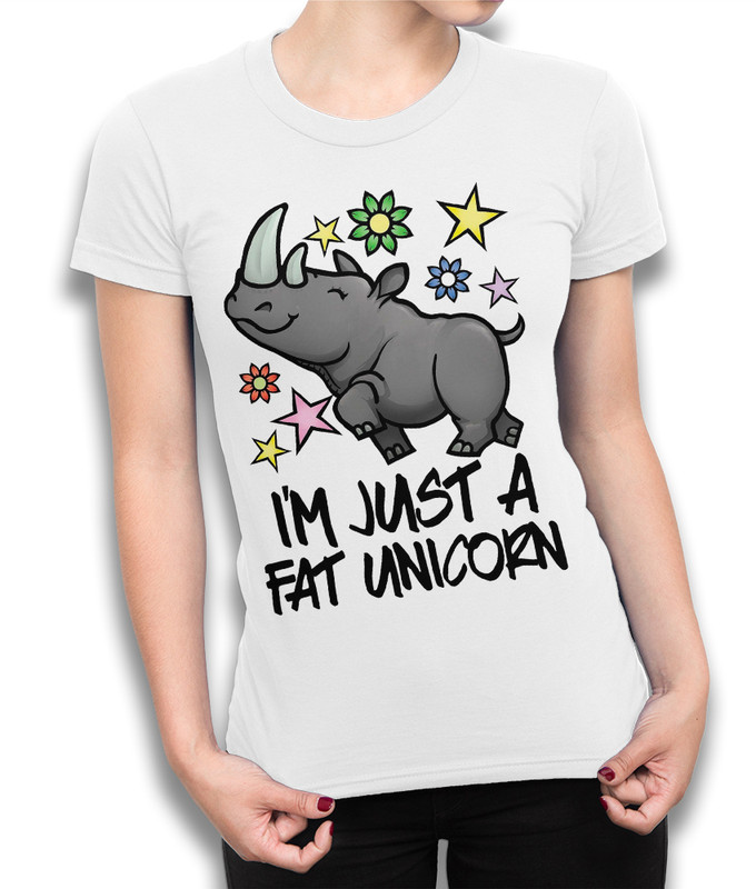 

Футболка женская Dream Shirts Толстый Единорог белая 2XL, Белый, Толстый Единорог