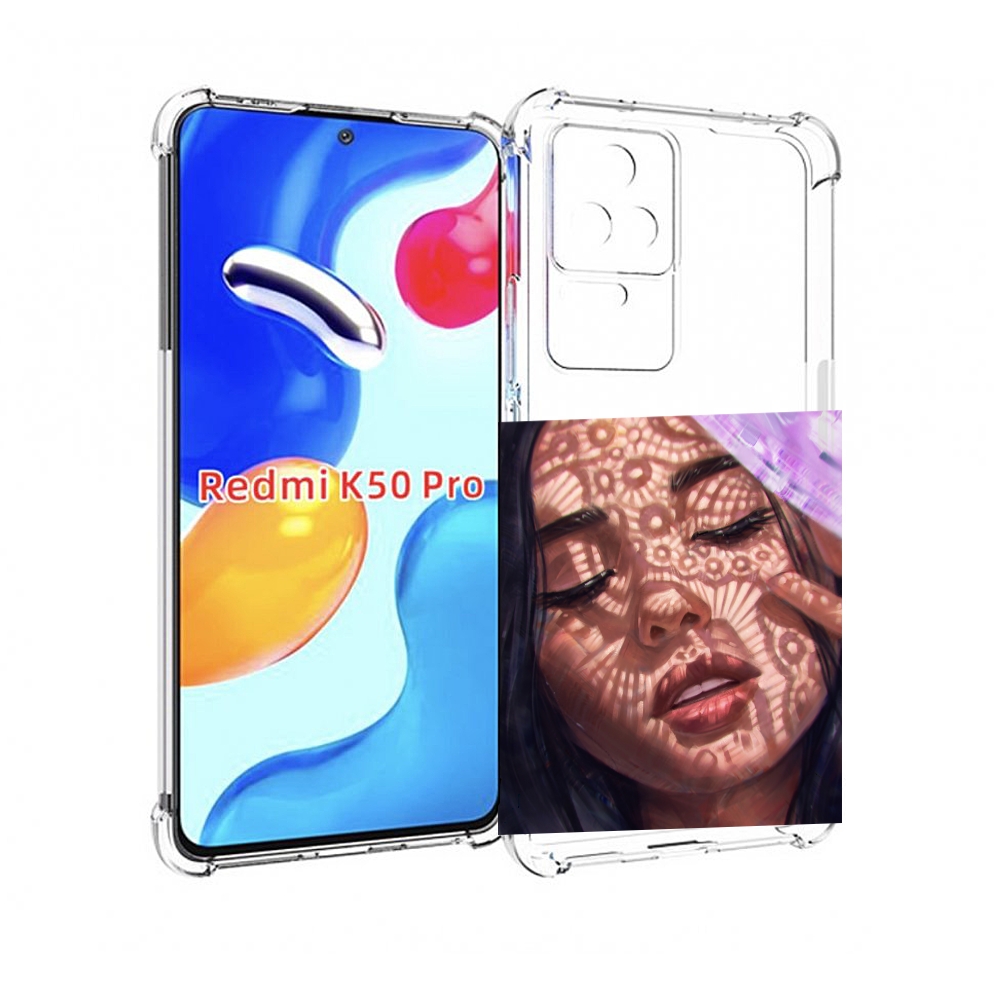 

Чехол MyPads девушка-под-кружевами женский для Xiaomi Redmi K50/K50 Pro, Прозрачный, Tocco