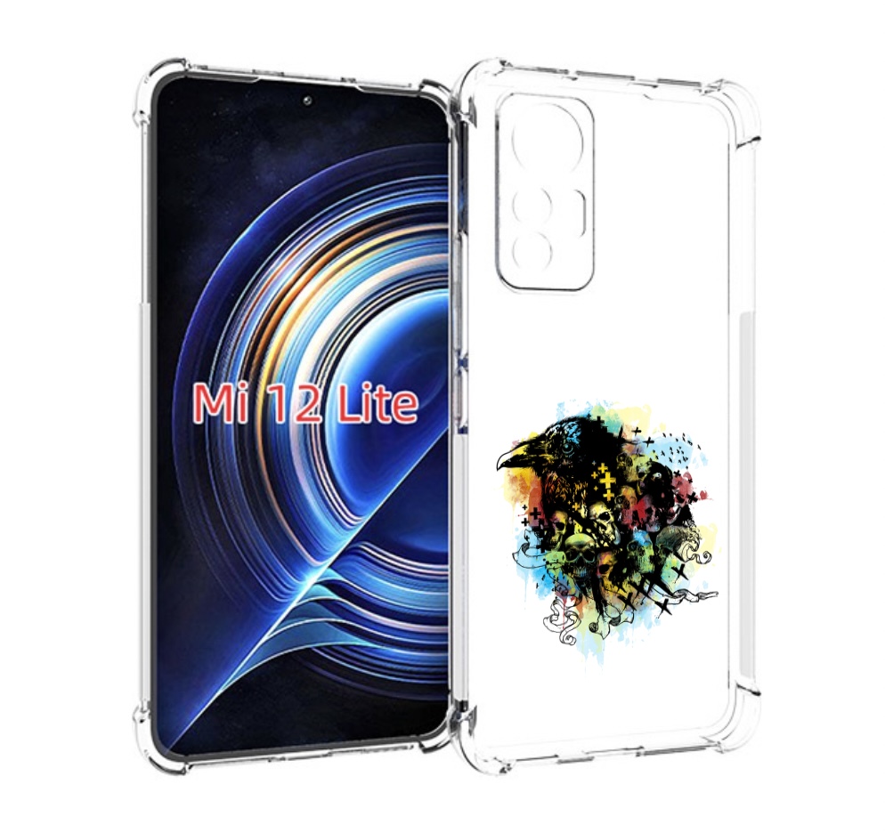 

Чехол MyPads ворон и черепа для Xiaomi 12 Lite, Прозрачный, Tocco