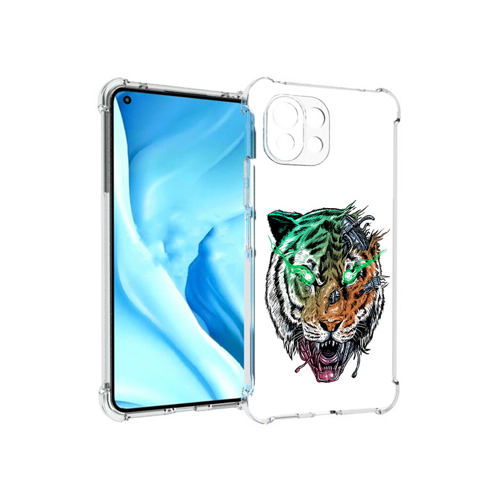 

Чехол MyPads Tocco для Xiaomi Mi 11 Lite робо-тигр (PT159462.256.584), Прозрачный, Tocco