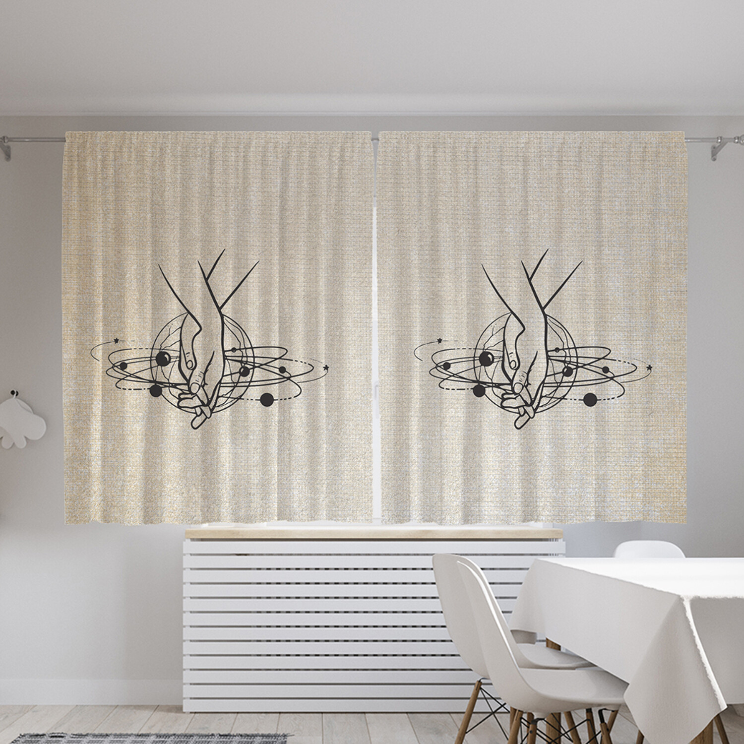 

Шторы с фотопечатью JoyArty "Слияние планет" из сатена, 290х180 см, Слияние планет