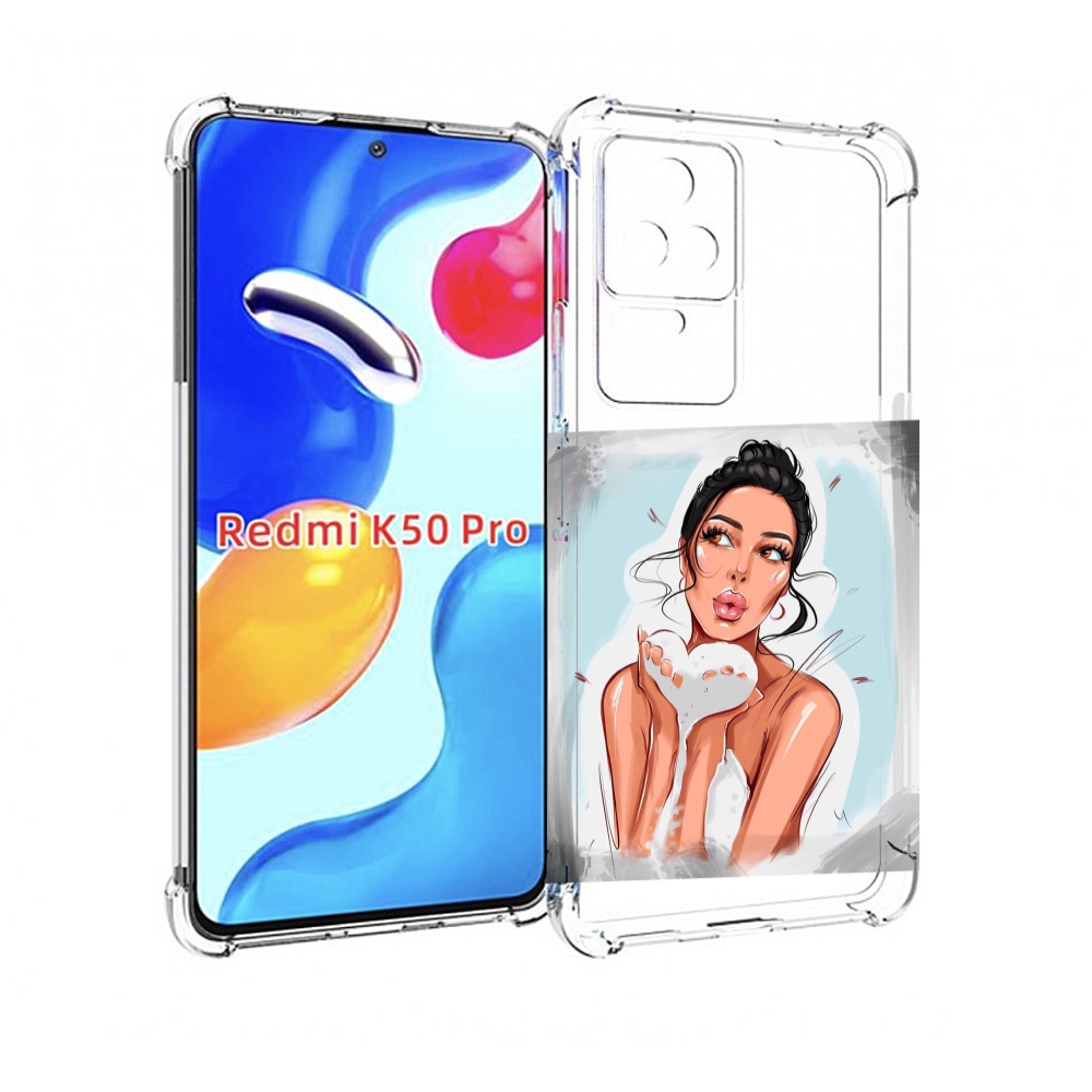 

Чехол MyPads девушка-с-пеной женский для Xiaomi Redmi K50/K50 Pro, Прозрачный, Tocco