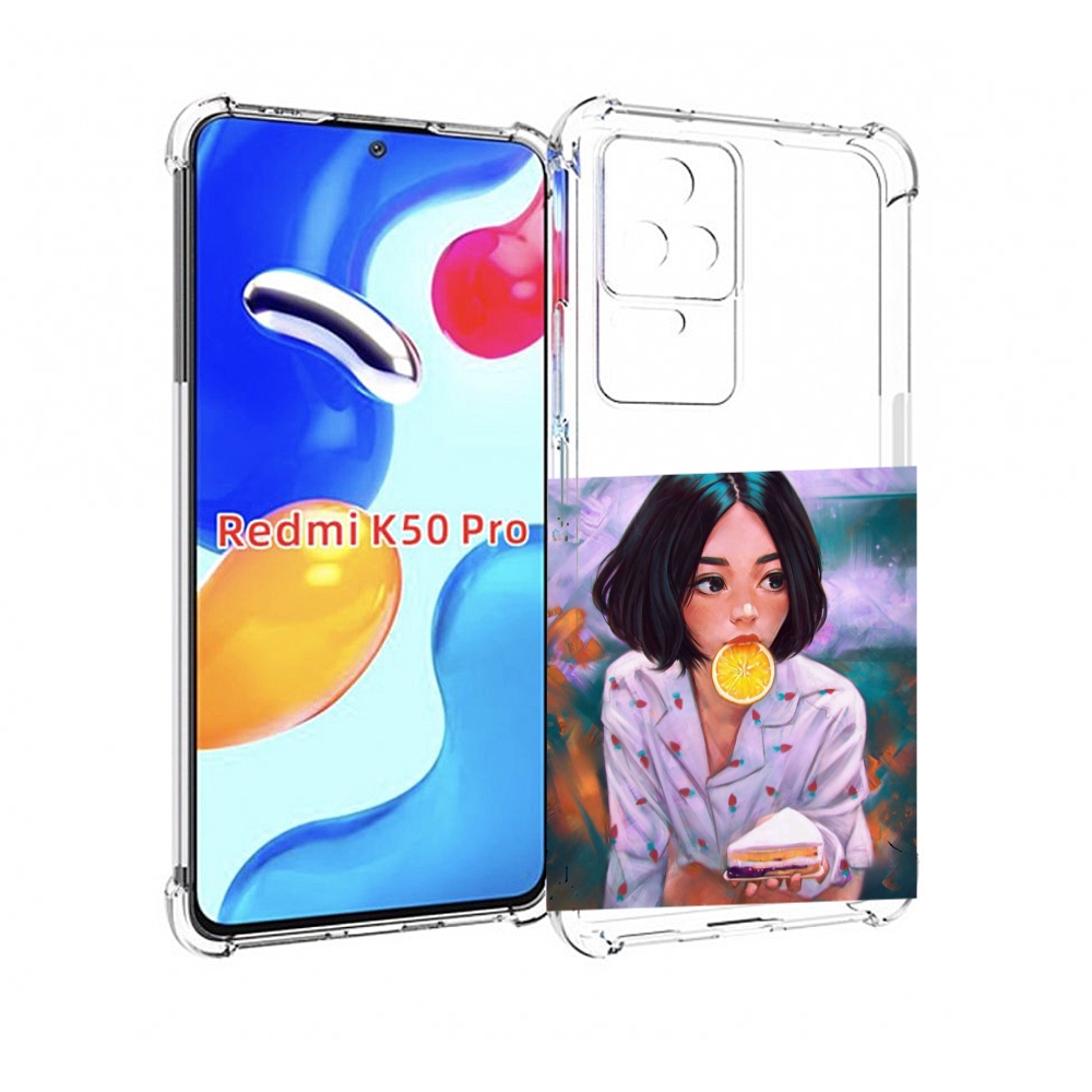 Чехол MyPads девушка-с-чизкейком женский для Xiaomi Redmi K50/K50 Pro
