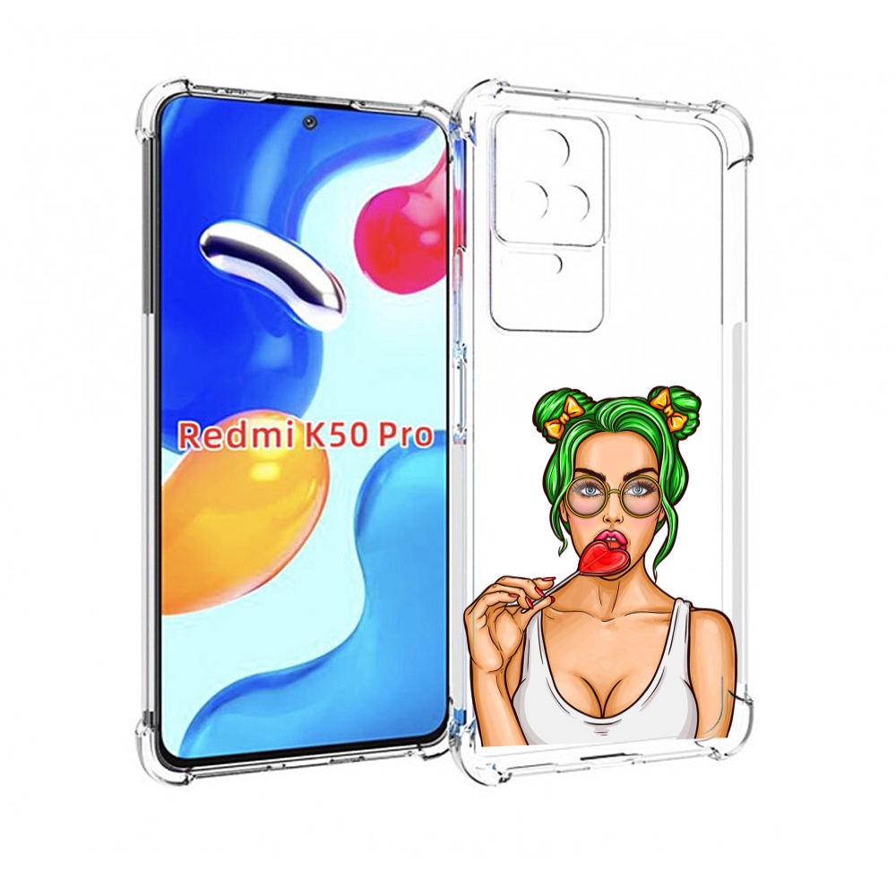 

Чехол MyPads девушка-с-чупачупсом-в-виде-сердца женский для Xiaomi Redmi K50/K50 Pro, Прозрачный, Tocco