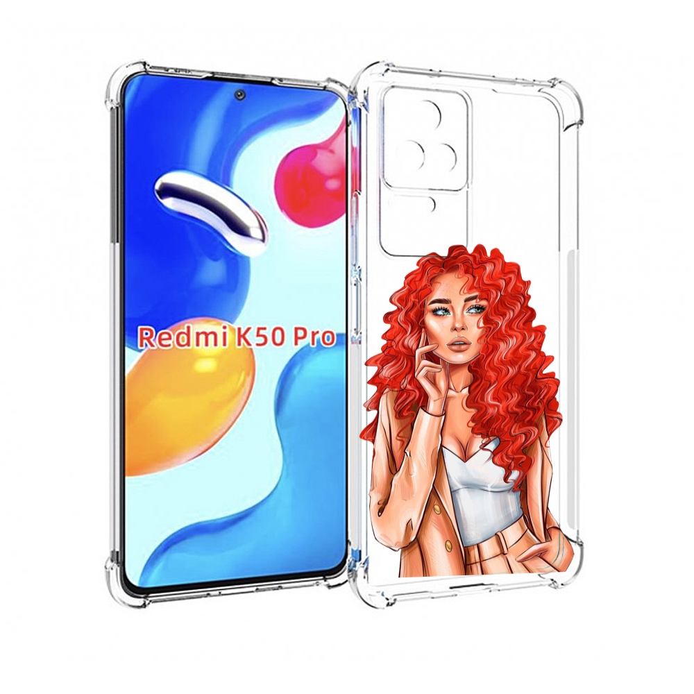

Чехол MyPads девушка-с-яркими-волосами женский для Xiaomi Redmi K50/K50 Pro, Прозрачный, Tocco