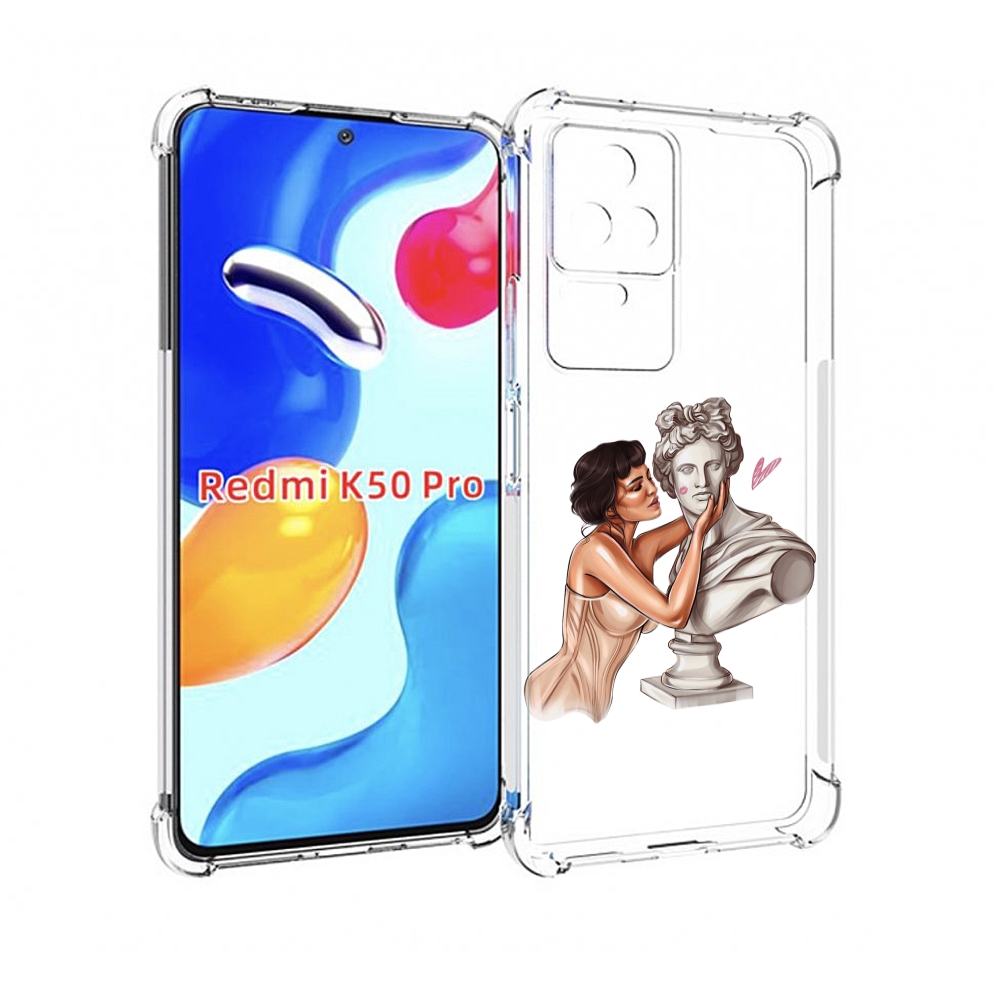 

Чехол MyPads девушка-со-статуей женский для Xiaomi Redmi K50/K50 Pro, Прозрачный, Tocco