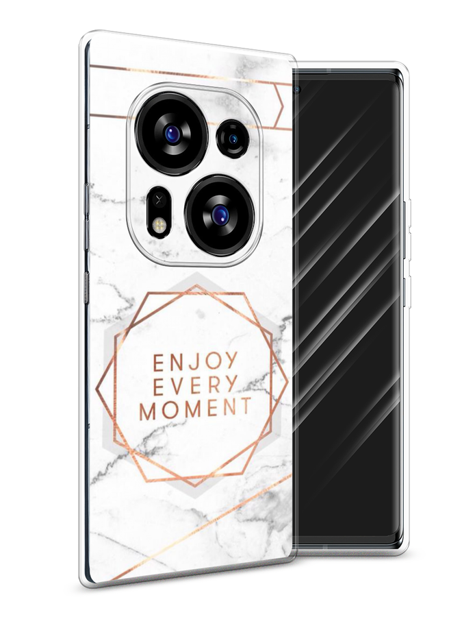 

Чехол Awog на Tecno Phantom X2/X2 Pro "Enjoy every moment мрамор", Белый;розовый;серый, 303250-7