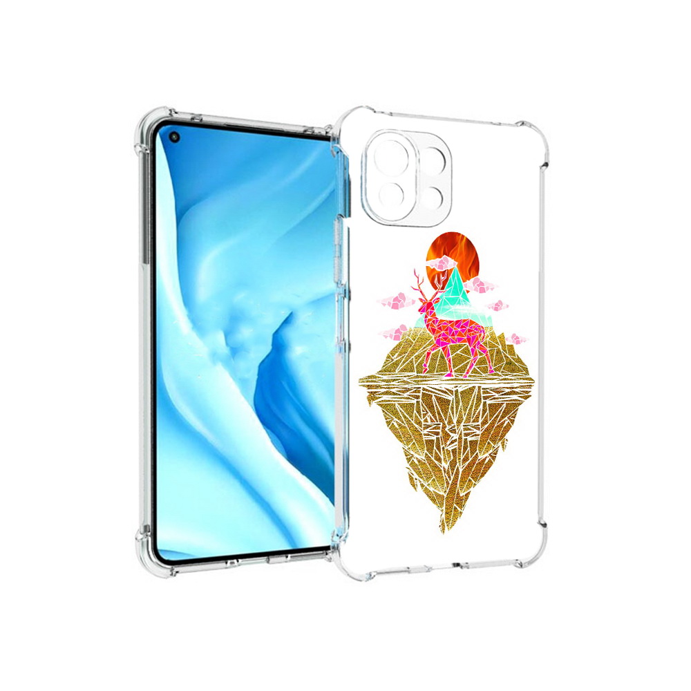 

Чехол MyPads Tocco для Xiaomi Mi 11 Lite розовый олень абстракция (PT159462.256.586), Прозрачный, Tocco