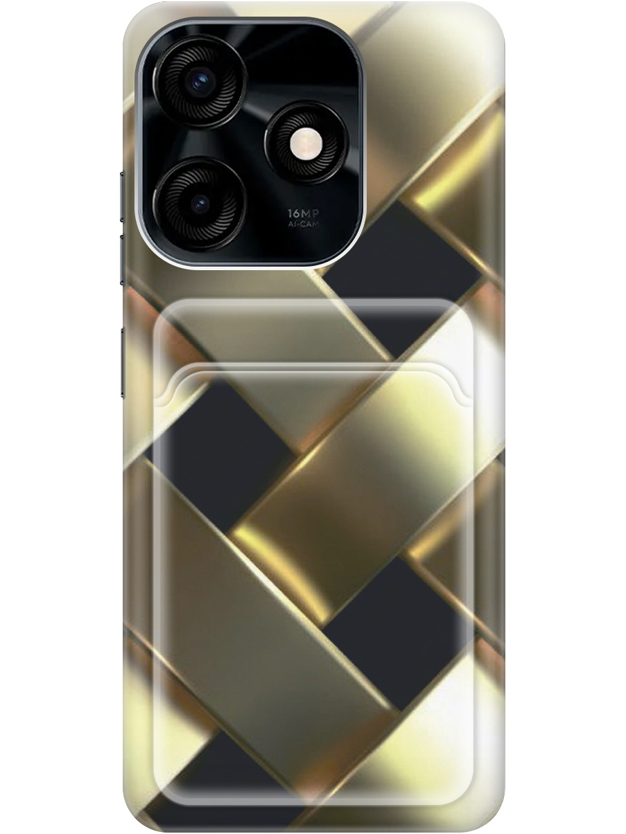 

Силиконовый чехол на Tecno Spark 10 / 10C с рисунком "Золотистое плетение", Золотистый;черный, 20011965
